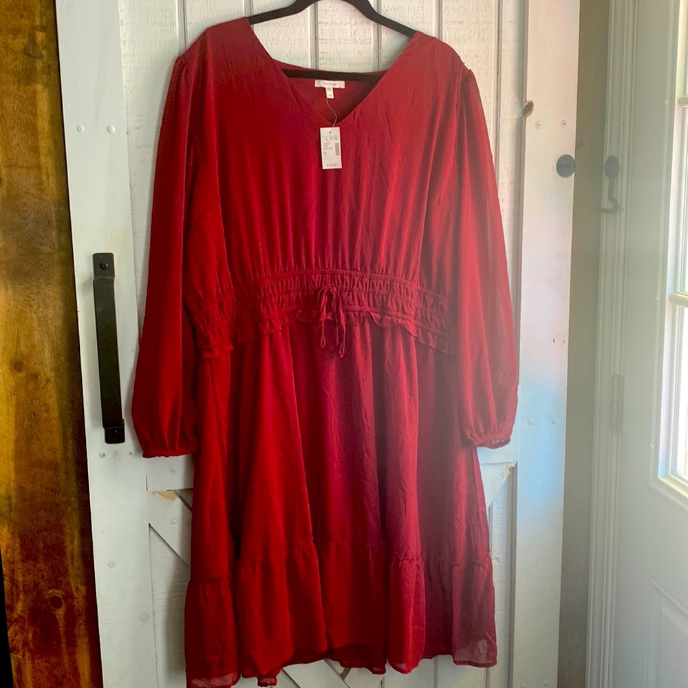 Maurices knee length sheer sleeve dress 2x